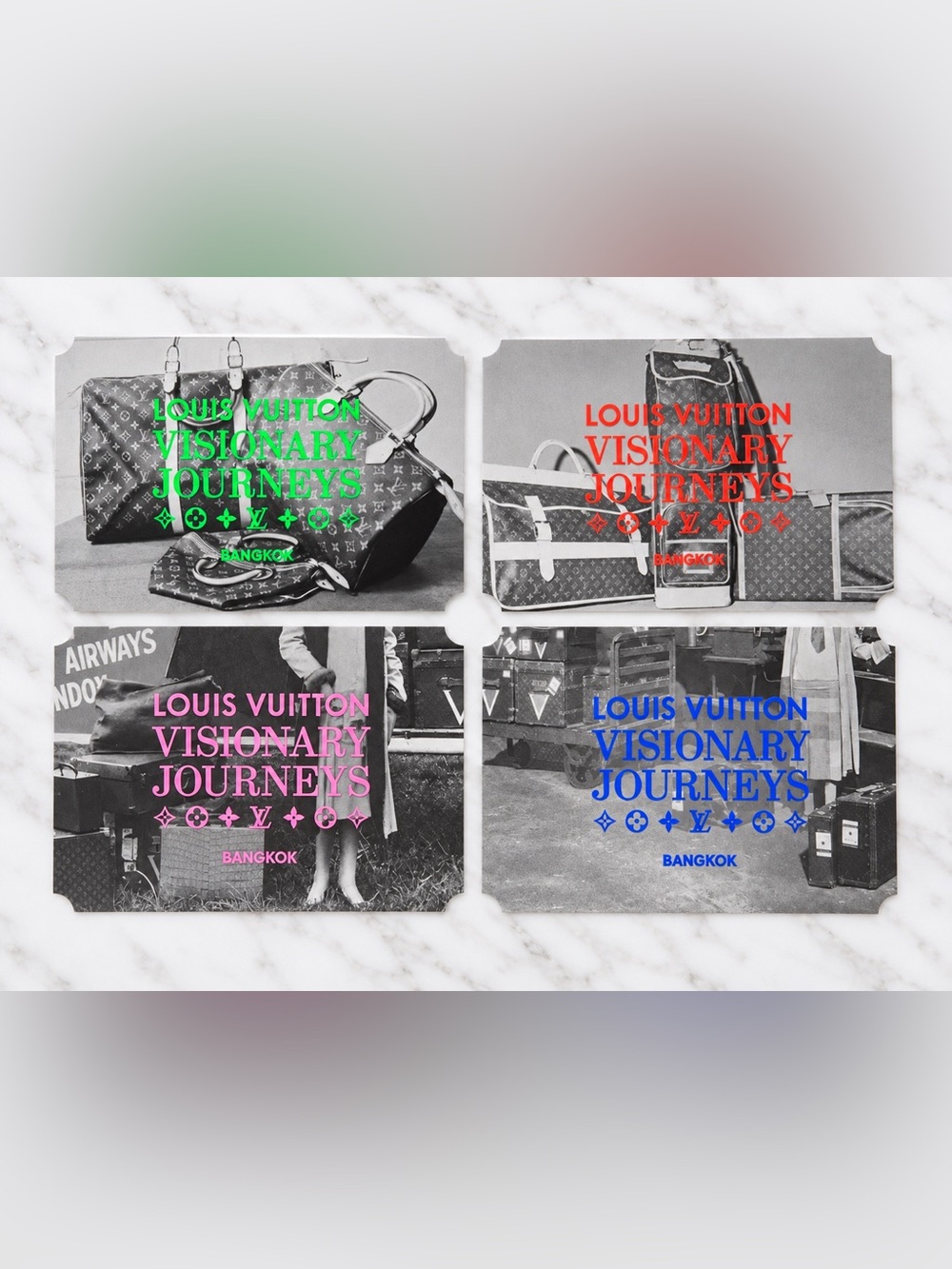 Louis Vuitton Visionary Journeys Bangkok Postcard Set of 4 Limited Edition NEW